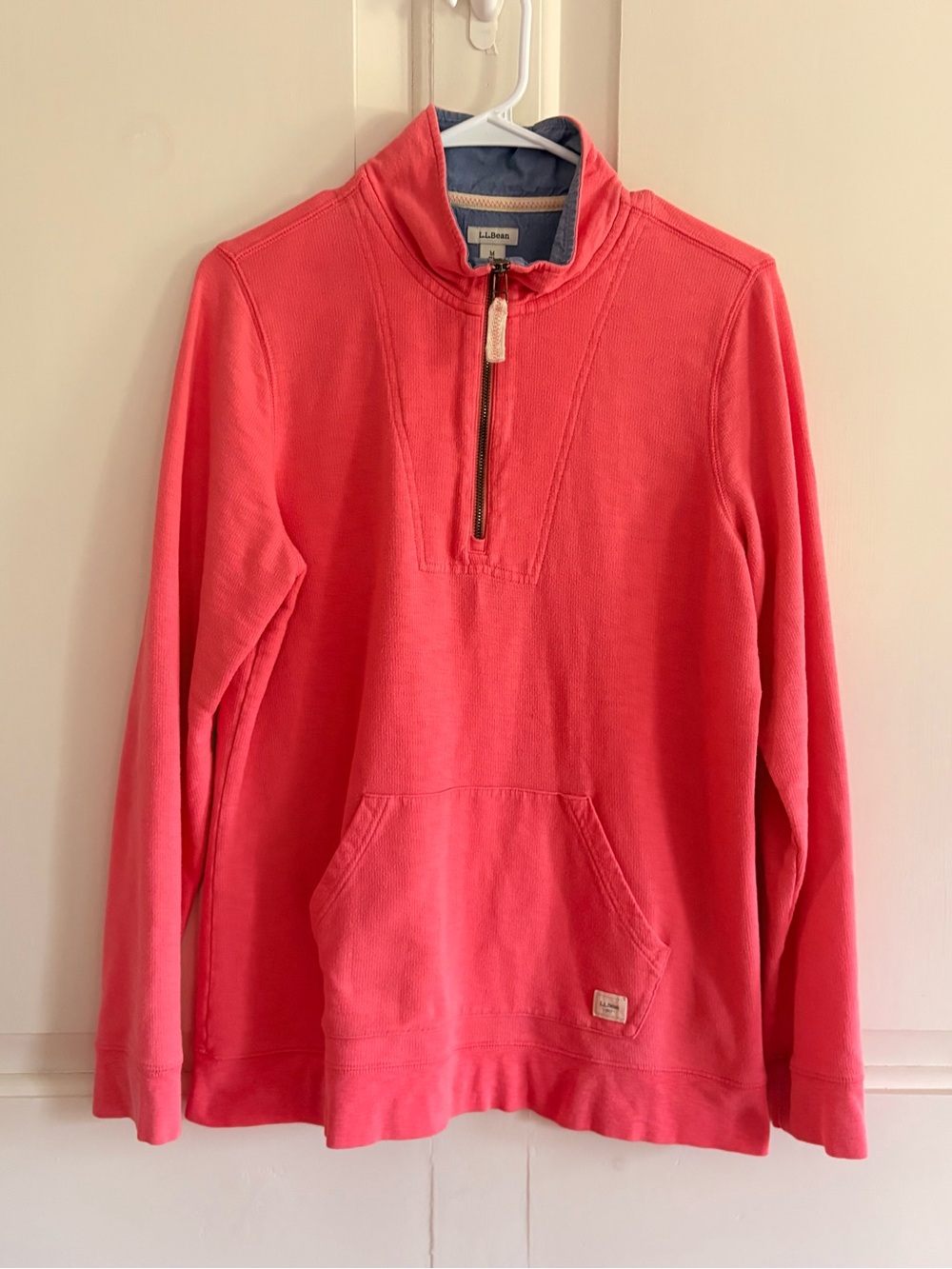 L.L. Bean Women’s Coral Half-Zip Pullover Sweater Medium